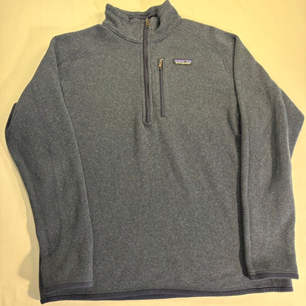Patagonia Better Sweater 1/4 Zip Fleece Pullover Mens Large Navy Blue 25527